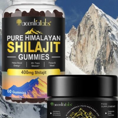 Combo Pack of Himalayan Shilajit Resin 60G 800Mg and 60Pcs Shilajit Gummies for Men & Women 400mg Pure Himalayan Shilajit Pure Shilajit with 85+ Trace Minerals & Fulvic Acid for Energy and Immune of Men and Women