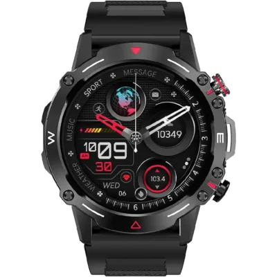 ArmFit HULK Smart Watch for Men, AMOLED Always-On Display, Bluetooth Calling, IP68 Waterproof Fitness Tracker with Heart Rate & Sleep Monitor, 100+ Sports Modes, Compatible with Android & iOS, Black