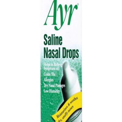 Ayr Saline Nasal Drops 50 mL – Gentle Nasal Moisturizer for Dry Nasal Passages Cold and Allergy Relief