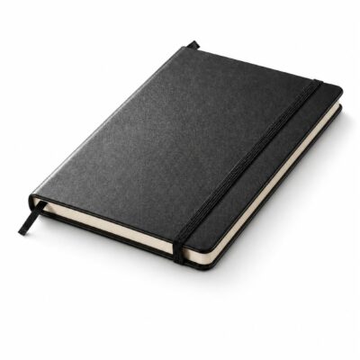 Lined Journal Notebooks A5 Hardcover Executive Notebooks 5.5 X 8.3 Inches Journals Faux Leather Black Ruled Writing Notebooks with Elastic Band for Office Home School Business
