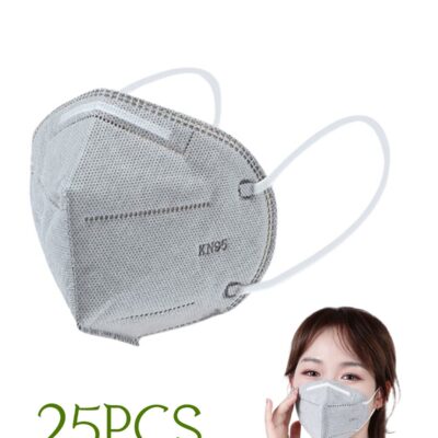25PCS KN95 Face Mask 7 Layer Cup Dust Safety Masks Breathable Elastic Ear Loops Grey Masks disposable masks