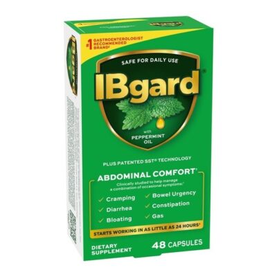 Gut Health Supplement, Peppermint Oil Capsules for Abdominal Comfort, 48 Capsules (Packaging May Vary)