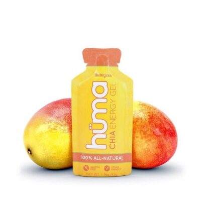 Huma Chia Energy Gel Mangoes 9 count x 43g 21gr Carbs 105mg Sodium 100% All Natural Vegan Gluten Free Caffeine Free No Stomach Problems Great Taste Easy Digestion - Pack of 9