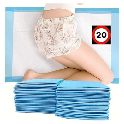 20-Pieces Packed in 2 Pouches 60 cm x 90 cm XL Disposable Underpads, Incontinence Pads, Chux, Bed Covers, Puppy Training Thick, Super Absorbent Protection for Kids Adults Elderly