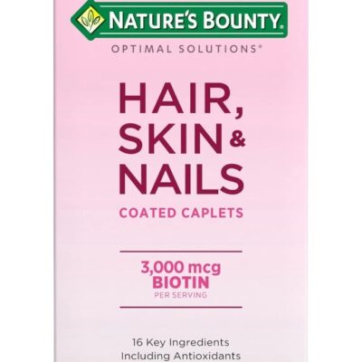 Hair, Skin & Nails, 3000mcg Biotin, 60 Coated Caplets Packaging May Vary