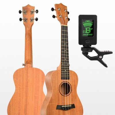 23-Inch Ukulele，Ukulele With Accessories Set，Acoustic Soprano Ukulele with Ukulele Guitar Bag, Tuner，Picks, Strings, Capo, Strap，Lightweight & Stylish，for Beginner/Adult