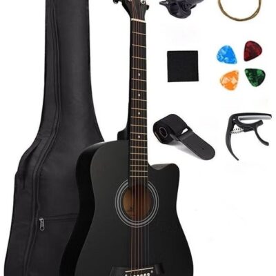 38-Inch Guitar With Accessories Set for Kids and Adults with Guitar Bag Tuner Brass strings Capo String Pick and Clean Cloth for Gift