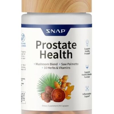 Prostate Health Support Supplement for Men – With Mushroom Blend, Saw Palmetto, 10 Botanicals & Essential Vitamins – Urinary Tract & Immune Support – 90 Capsules
