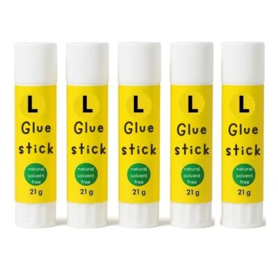 Glue Stick 21g Bulk Pack of 5 – Non-Toxic, Washable, Acid-Free Adhesive for School, Office, Kids, Craft Supplies, DIY, Scrapbooking, Paper, Cardboard, Arts & Crafts Projects – Solvent Free Glue Sticks