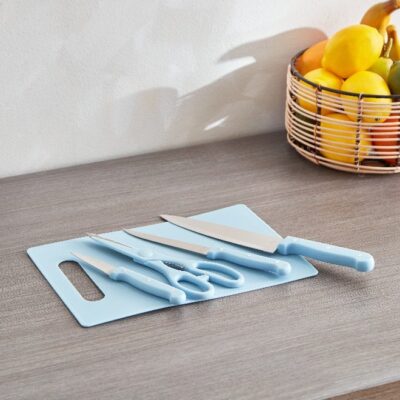 Rogers 5-Piece Knives with Scissors and Chopping Board Set 28.5 x 0.5 x 19.5 cm