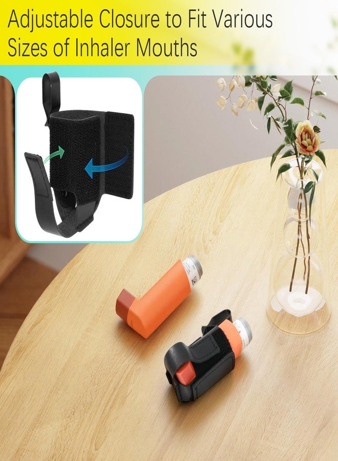 Beautyflier Asthma Inhaler Holder with Belt Clip, PU Leather Travel Handy Asthma Holder for Adults and Kids, Great for Travel (Inhaler Not Included - Image 4