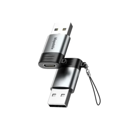 Blupebble USB-A 3.0 to USB-C OTG Adapter - 5Gbps, Plug and Play, Gray - BP-OTGA2C-GY