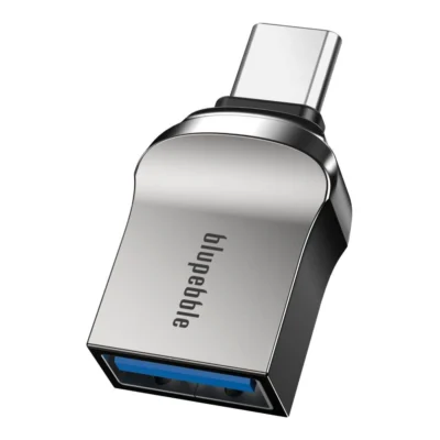 Blupebble USB-C to USB-A 3.1 OTG Adapter - Plug and Play, High Speed Data Transfer, Gray - BP-OTGC2A-GY