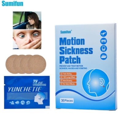 Motion Sickness Patch 48H Long Effect | Anti Nausea Travel Patch | Natural Non Drowsy Herbal Relief | Travel Essentials for Car Sea Air | Daily Motion Relief | 36 Pieces