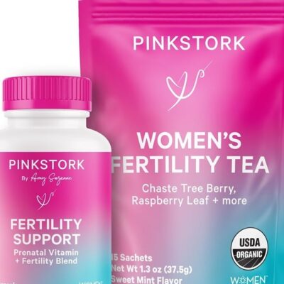 Fertility Bundle - Conception Tea and Supplements for Women, Prenatal Vitamins with Ashwagandha, Inositol, Vitex and Folate to Help Support Hormone Balance for Women, 2 Pack