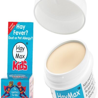 HayMax Allergen Barrier Balm for Kids, 0.17 fl oz (5ml, Organic, Natural & Non-Drowsy, Children Hay Fever Allergy Relief - Traps Pollen, Dust & Pet Allergen - Ragweed & Cedar
