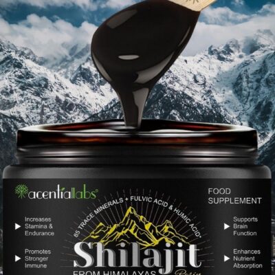 Shilajit Pure Himalayan Shilajit Resin 60G Pure Shilajit with 85+ Trace Minerals & Fulvic Acid for Energy and Immune of Men and Women, 800Mg Per Serving
