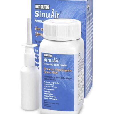 SinuAir Sinus Rinse Salt Solution - Saline Powder for SinuPulse System, Neti Pot Flush, Nasal Wash Squeeze Bottle, & Nose Irrigation, Enhanced Formulation & Cleaning for Sinuses, 200g Bottle