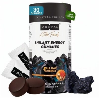 Kapiva Himalayan Shilajit Energy Gummies with Ashwagandha | Ginger Honey Flavor | 30N