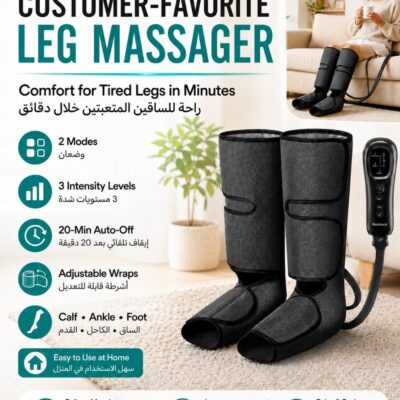 Nekteck Leg Massager with Air Compression for Circulation and Relaxation, Foot and Calf Massage Machine with Hand-held Controller 2 Modes 3 Intensities, Adjustable Leg Wraps for Home and Office Use