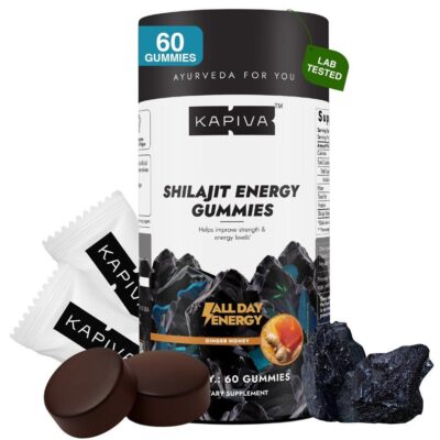 Kapiva Himalayan Shilajit/Shilajeet Gummies (60 Count) | Ginger Honey Flavour | 225mg Shilajit/Gummy | NABL-Certified Shilajit Gummy | Boosts Energy Levels, Endurance & Stamina