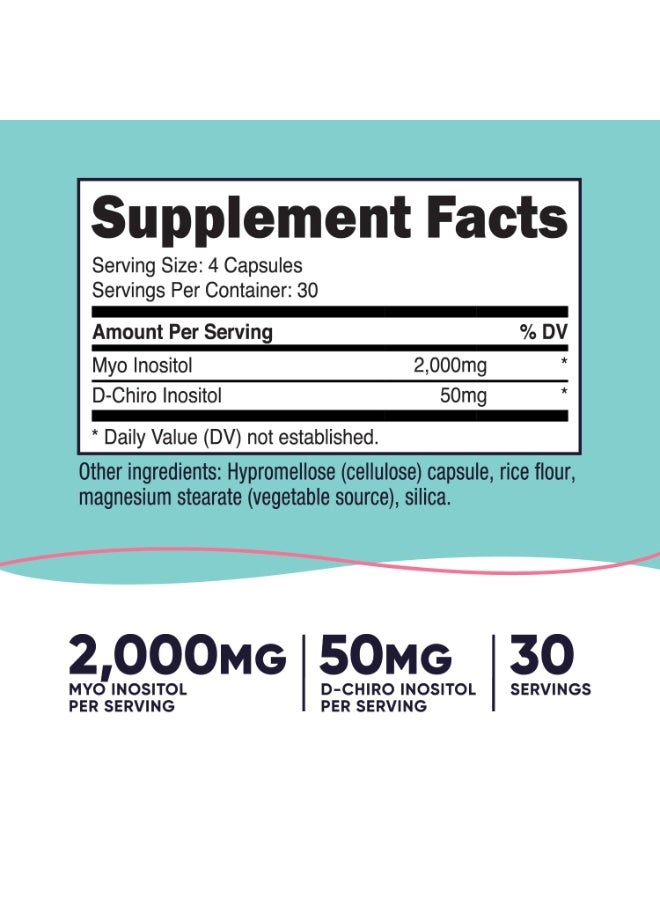 Nutricost Women Myo & D-Chiro Inositol 2000 mg – Inositol Combination Dietary Supplement – Vegetarian, Non-GMO, Gluten-Free – 120 Capsules - Image 5