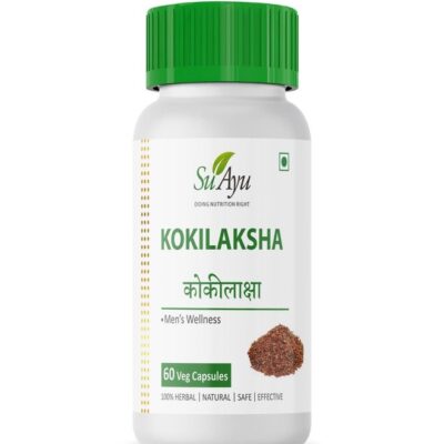 SuAyu Kokilaksha 60 Capsules (Pack Of 1) | Ayurvedic Men’s Wellness Supplement | Natural Support for Stamina, Energy, Reproductive Health & Vitality | 100% Herbal & Safe