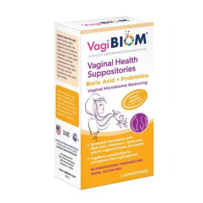 Boric Acid Suppositories with Lactobacillus: Microbiome Flora Balance; Balance and Nourishes Healthy Flora; Paraben-Free Preservative-Free (5count)