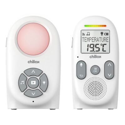 ChillaxBaby CB260 Digital Audio Baby Monitor with LCD Display, Temperature Sensor, Nightlight, Smart ECO Mode, VOX Voice Activation, 5 Lullabies, Long Range & Two-Way Talk