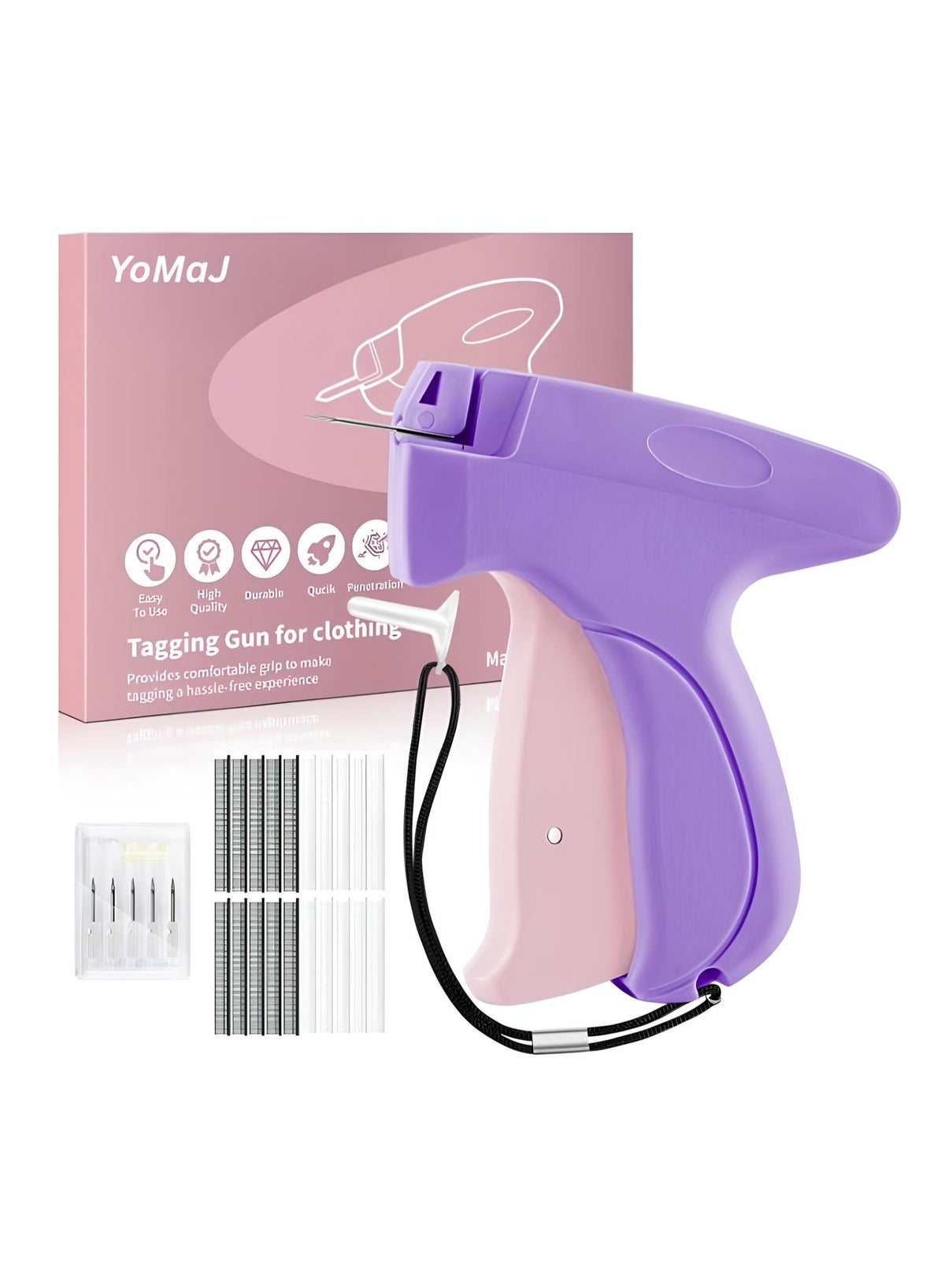 Tagging Gun for Clothing - Mini Stitch Gun for Clothes - Mini Sewing Kit - Purple