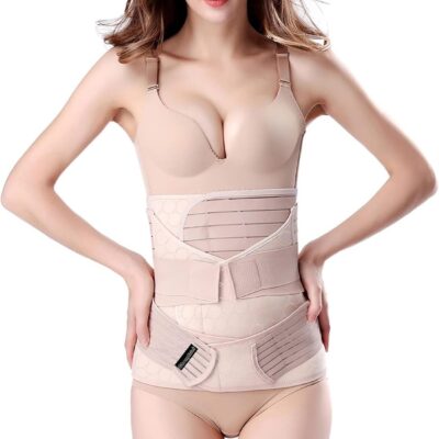 3 in 1 Postpartum Belly Band - Postpartum Belly Support Recovery Wrap, After Birth Brace, Slimming Girdles, Body Shaper Waist Shapewear, Post Surgery Pregnancy Belly Support Band (XL, Beige)