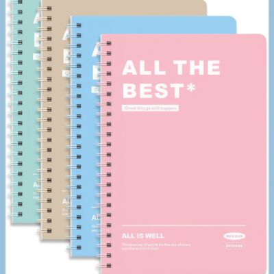 EYSOO A5 Spiral Notebooks 4 Pack College Ruled Paper 60 Sheets / 120 Pages Hardcover Notepad Ruled Spiral Notebook for Office School Writing