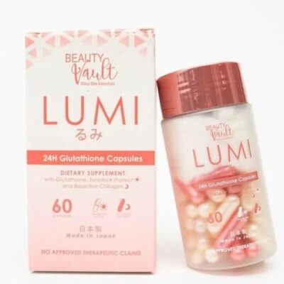 Beauty Vault LUMI 24H Glutathione Capsules – Skin Brightening & Collagen Boost (60 Capsules, Made in Japan)