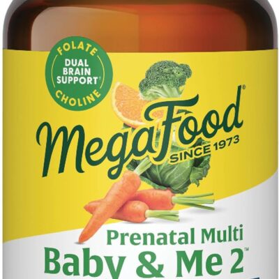 MegaFood Baby & Me 2 Prenatal Multi - Prenatal Vitamins for Mom & Developing Baby - 60 Tablets