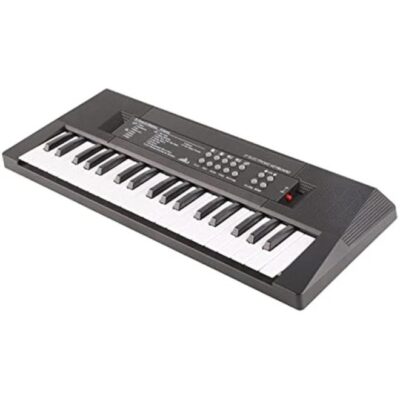 KIDS PIANO KEYBOARD, 37 KEY ELECTRIC PIANO, PORTABLE MUSIC KEYBOARD WITH MICROPHONE RECORDING, EDUCATIONAL INSTRUMENTS FOR CHILDREN, BLACK, CLASSICAL THEME