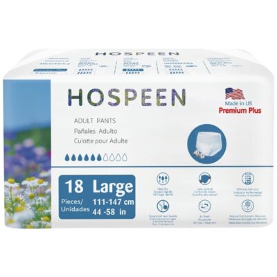 Nateen Hospeen Premium Overnight Adult Diapers,Disposable Period Pants for Women, Postpartum Underwear, Adult pull ups for Light Incontinence, Size L,Waist Size 111-147cm,(18 Count)