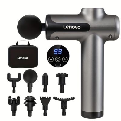 Lenovo 99 Level Massage Gun Usb Rechargeable 8 Heads Ultra-quiet And Powerful Motor Relax Deep Tissue Muscle Relaxation Massager Fascia Massager For Back Neck Pain Relief