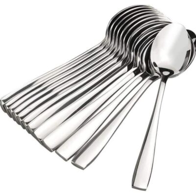 Stainless Steel Dinner Table Spoons Spoon Set Length 16 cm Set of 12 Silver