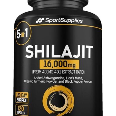 Shilajit Capsules 16,000mg ,Boosts Energy and Stamina and Supports Cognitive Function ,120 Capsules