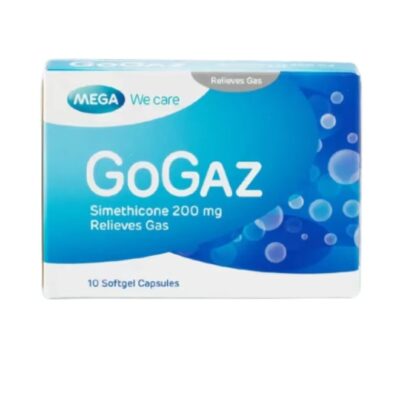 GOGAZ 200mg Softgel Capsules 30's | Simethicone Anti-Gas Relief | Fast Acting Formula for Bloating, Flatulence & Abdominal Discomfort | Soft Gel Capsules