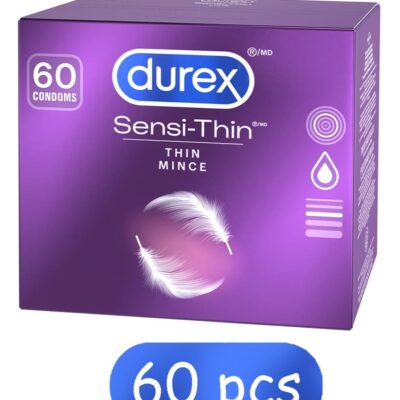 Sensi-Thin Natural Rubber Latex Condoms For Exceptional Sensitivity 60-pack