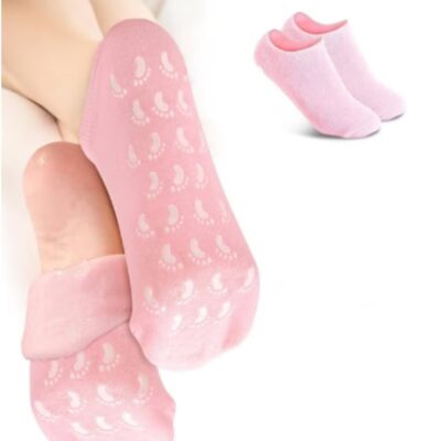 Silicone Gel Moisturizing Spa Socks for Women & Men – Reusable Heel Repair Socks with Natural Oils & Vitamin E – Hydrating Foot Care for Dry, Cracked Feet – 1 Pair