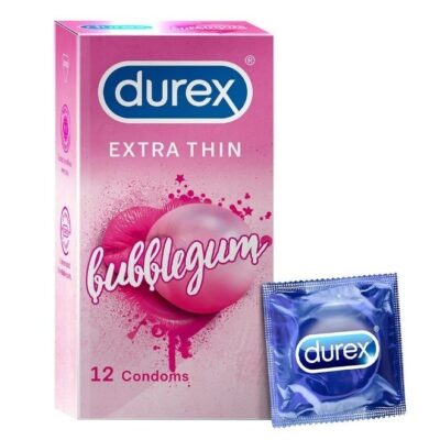 Durex Extra Thin Intense Bubblegum Flavoured Condoms For Men - 12s