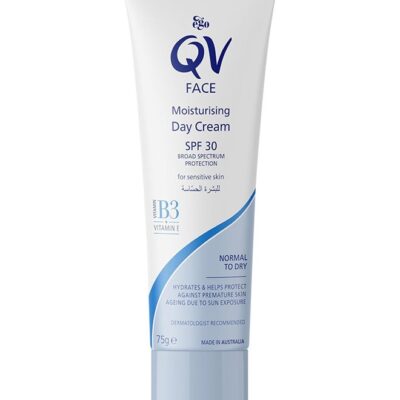 Face Day Cream for Dry & Sensitive Skin (75g) - Lightweight Hydrating Moisturizer with Antioxidants, Fragrance Free Non Greasy Daily Skincare Cream, Dermatologist Recommended 75grams