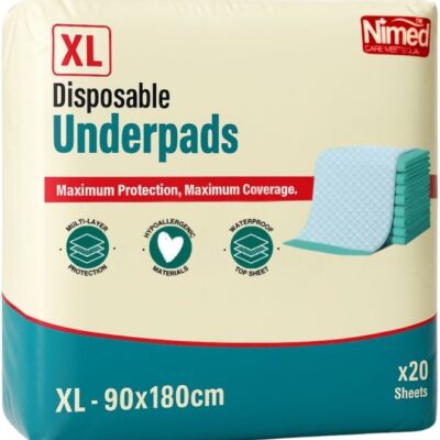 Underpads 90×180cm – Disposable Bed Protection Pads, Pack of 20
