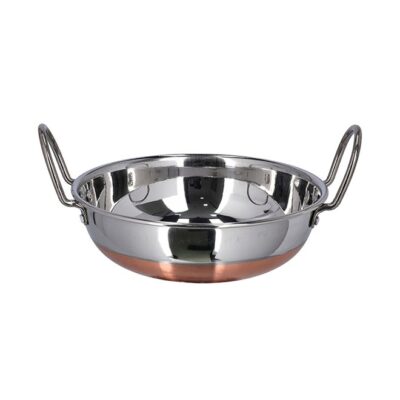 Copper Bottom Kadai With Ss Handle Made In India Multicolor Multicolor