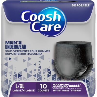 Disposable Underwear, Maximum Absorbency Adult Pull-Up Briefs (10 Count), Super Soft Cover, Leakproof Protection, Comfortable & Secure Fit for Incontinence Care (MEN - L/XL)