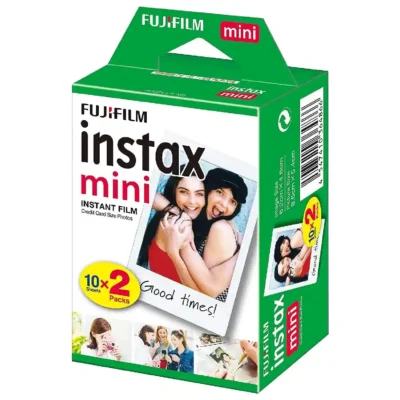 Fujifilm Instax Mini Film 20 Sheets (10x2 Pack) - Instant Camera Film with ISO 800, Glossy Finish & Credit Card Size Prints