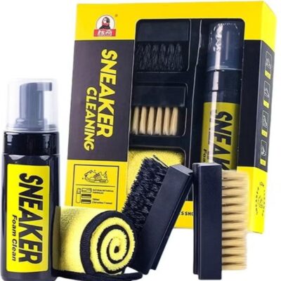 Generic Shoe and Sneaker Cleaner Kit with Deep Cleaning Foam Dual Brushes Microfiber Towel Ultimate Shoe Care Set for Sneakers Leather Suede Nubuck Trainers and Casual Shoes Men and Women