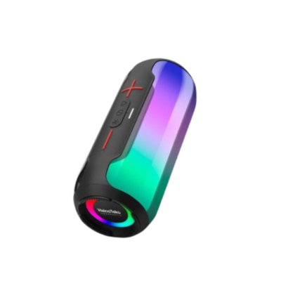 Haino Teko Wireless Bluetooth Speaker With LED Light and Button Control, Black - S88